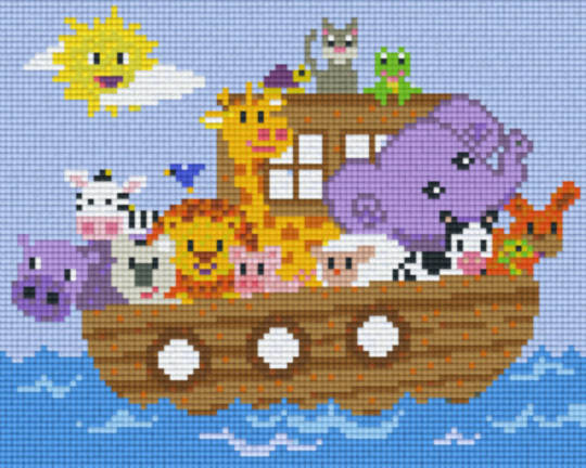 Animals On A Boat Four [4] Baseplatge PixelHobby Mini-mosaic Art Kit